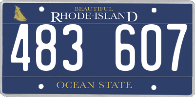 RI license plate 483607