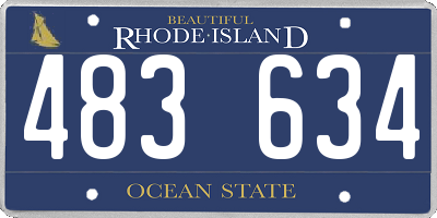RI license plate 483634