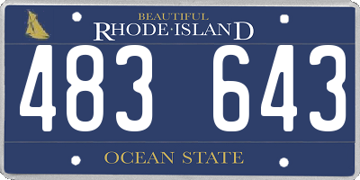 RI license plate 483643