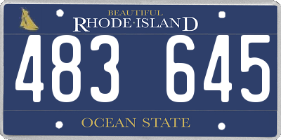 RI license plate 483645