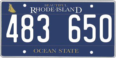 RI license plate 483650
