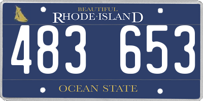 RI license plate 483653