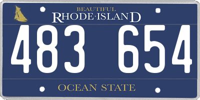 RI license plate 483654