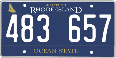 RI license plate 483657
