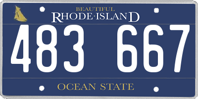 RI license plate 483667