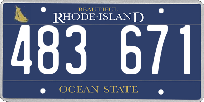 RI license plate 483671