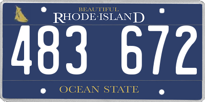 RI license plate 483672