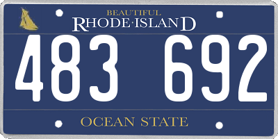 RI license plate 483692