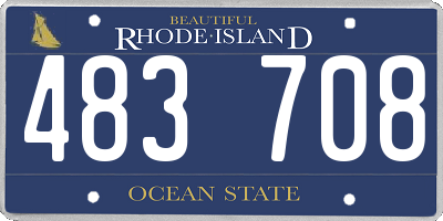 RI license plate 483708