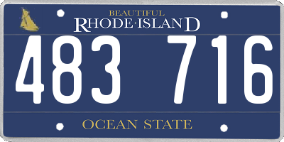 RI license plate 483716