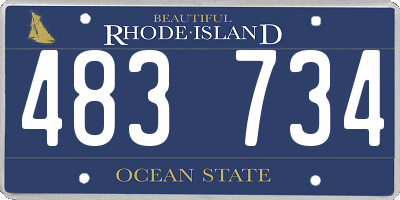 RI license plate 483734