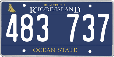 RI license plate 483737