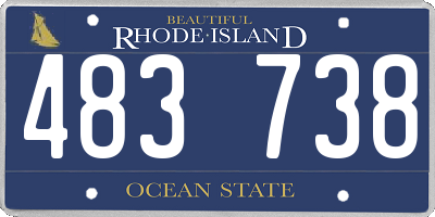 RI license plate 483738