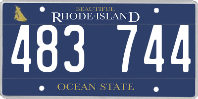 RI license plate 483744