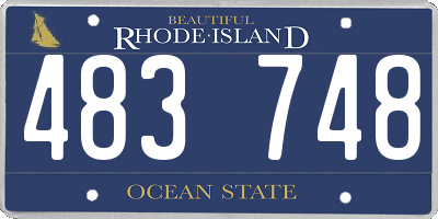 RI license plate 483748