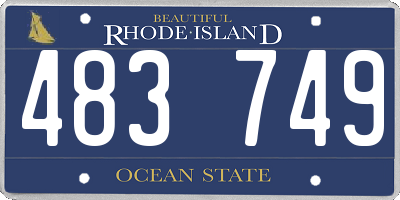 RI license plate 483749