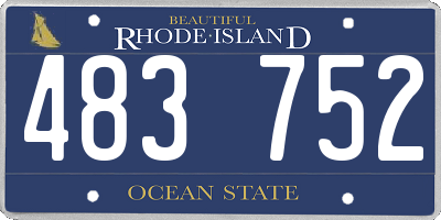 RI license plate 483752