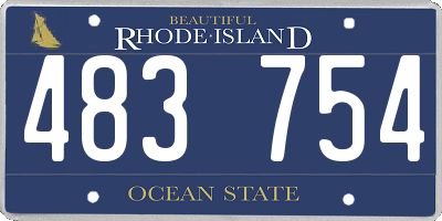 RI license plate 483754