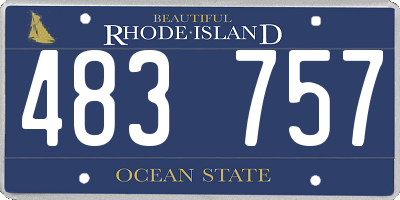 RI license plate 483757