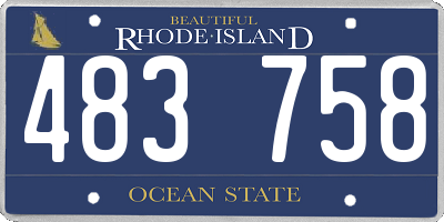 RI license plate 483758