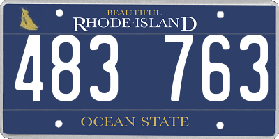 RI license plate 483763