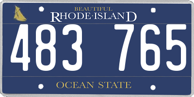 RI license plate 483765