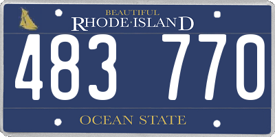 RI license plate 483770