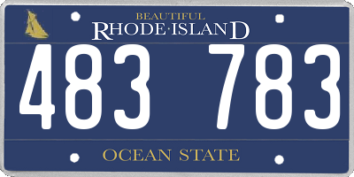 RI license plate 483783