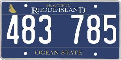 RI license plate 483785