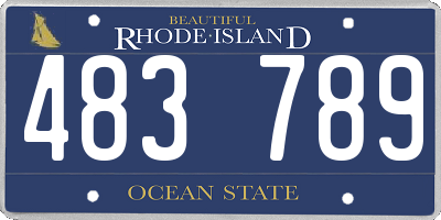 RI license plate 483789