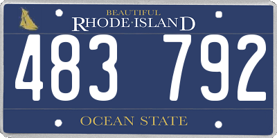 RI license plate 483792