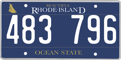 RI license plate 483796