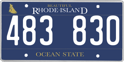 RI license plate 483830