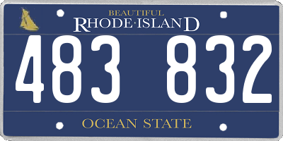 RI license plate 483832