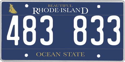 RI license plate 483833