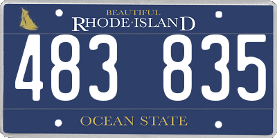 RI license plate 483835