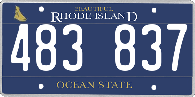 RI license plate 483837