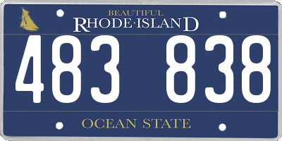 RI license plate 483838