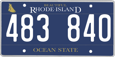 RI license plate 483840