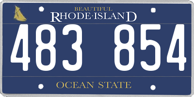 RI license plate 483854
