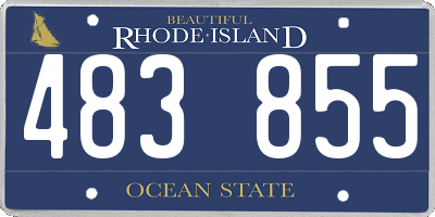RI license plate 483855