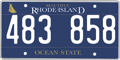 RI license plate 483858