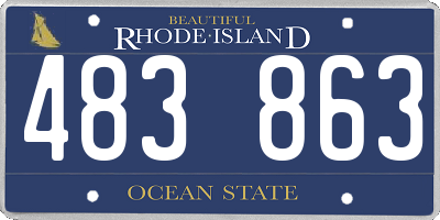 RI license plate 483863