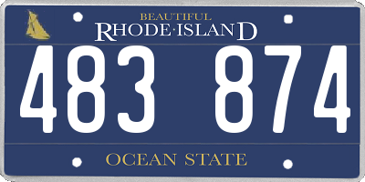 RI license plate 483874