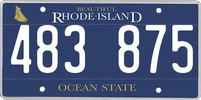 RI license plate 483875