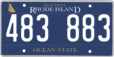 RI license plate 483883