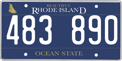 RI license plate 483890