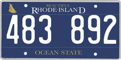 RI license plate 483892