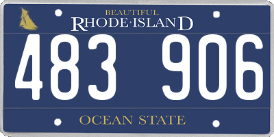 RI license plate 483906