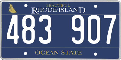 RI license plate 483907